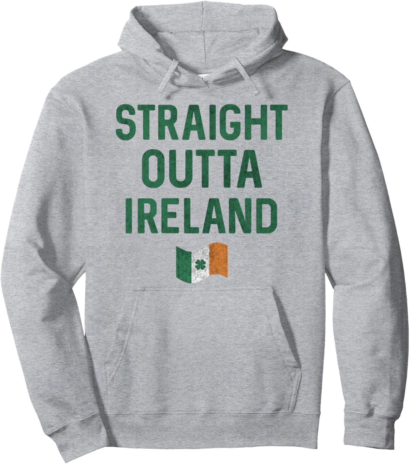 

Толстовка с флагом Straight Outta Ireland Word Stack Center Trendy Apparel, серый