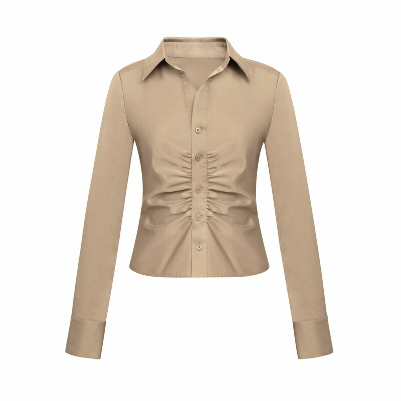 

Топ Deep Breath со складками и лацканами, оранжевый