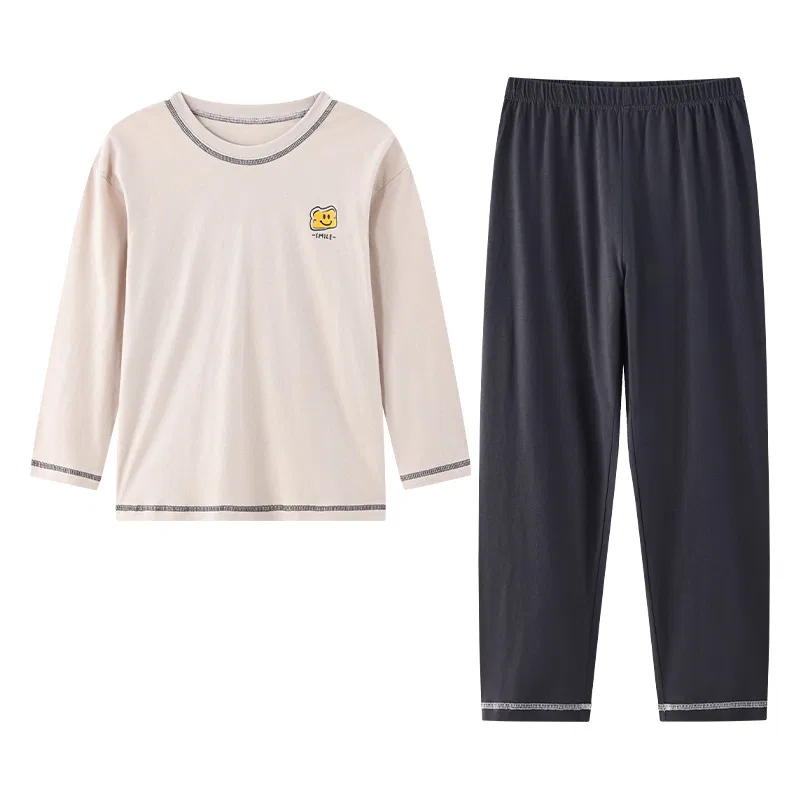 Детский комплект для отдыха с круглым вырезом Red bean, Beige Gray
