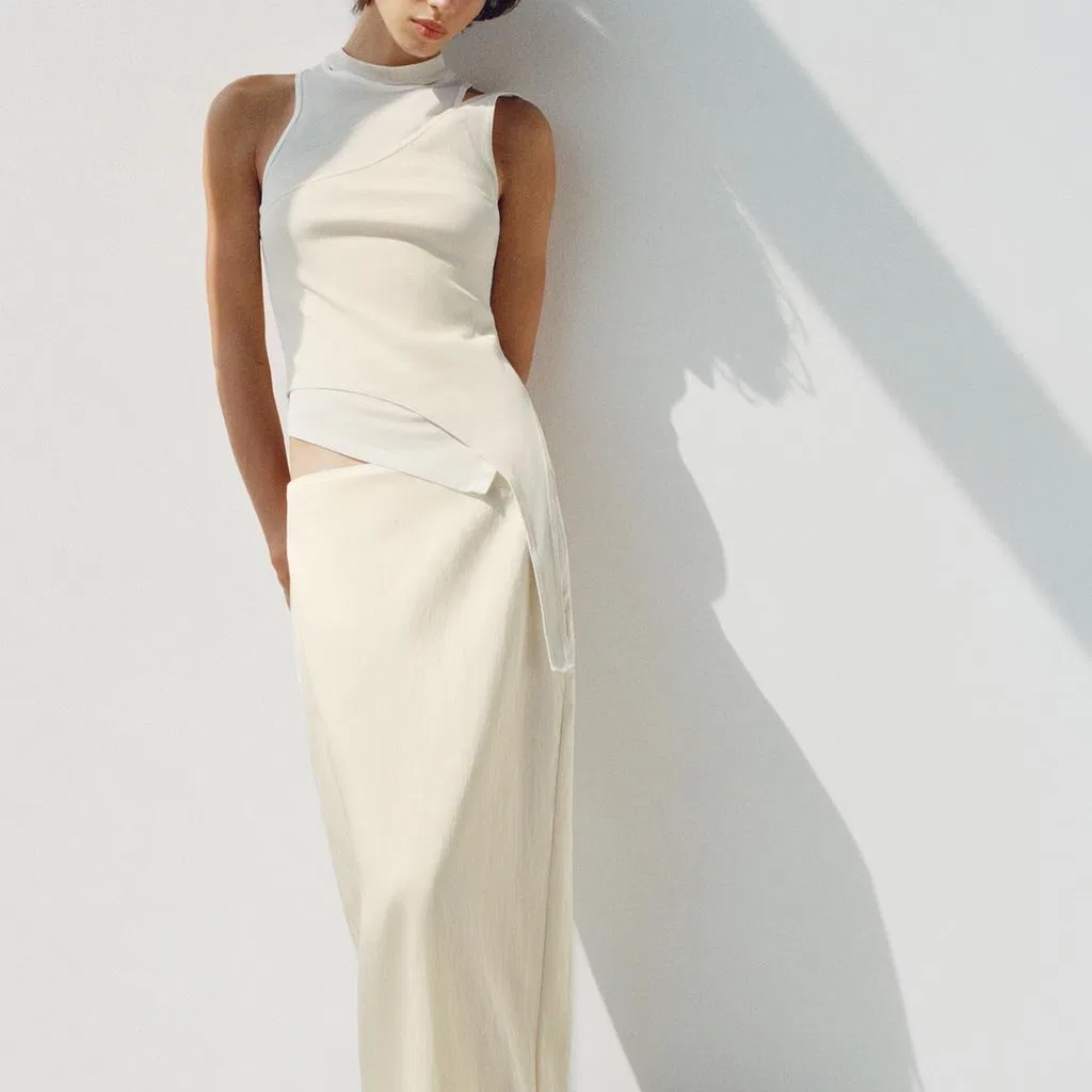 Женская футболка с круглым вырезом, Nude/Beige, ZARA — фото 4