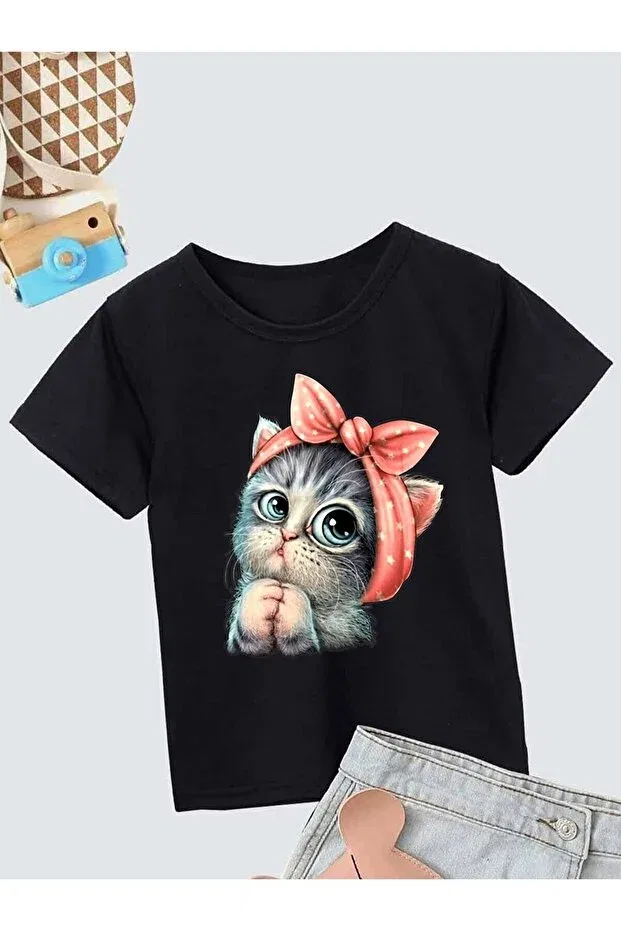 Детская хлопковый футболка с принтом Svart Wear, Black