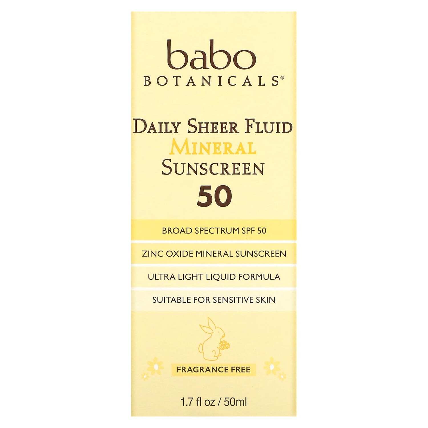 Минеральный Солнцезащитный Крем Babo Botanicals Daily Sheer Fluid, 50 мл — фото 3
