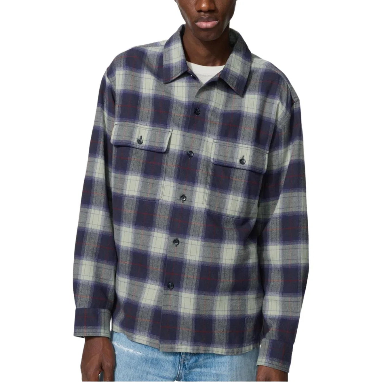 Детская рубашка с длинным рукавом JW Anderson Unisex Navy Blue UNIQLO, Navy Blue