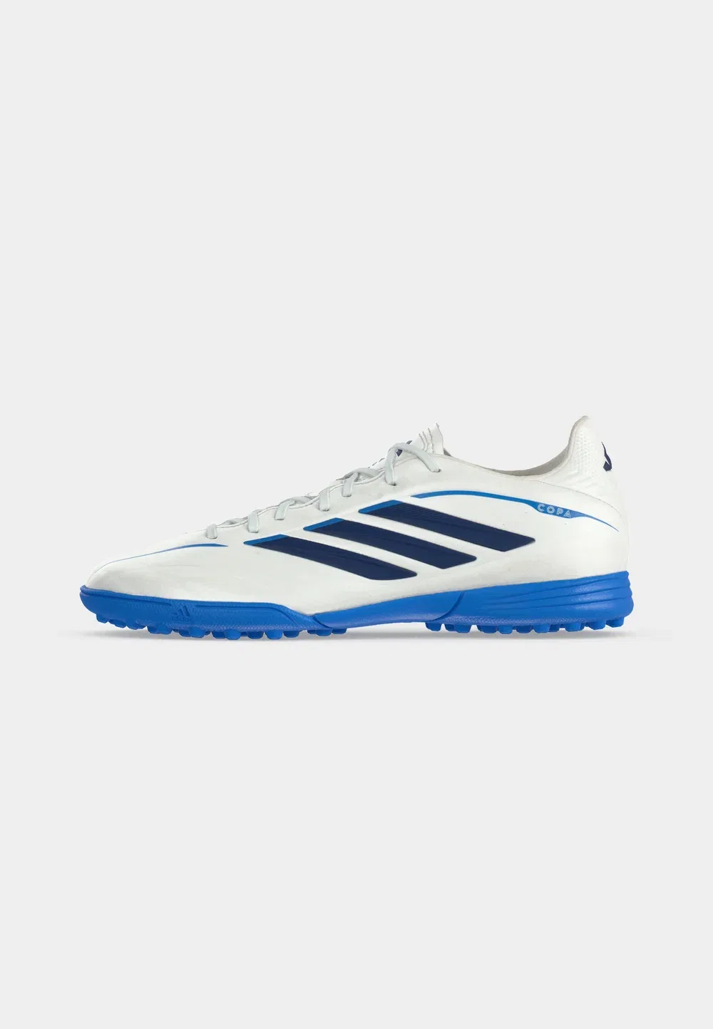 Детские футбольные бутсы Copa Pure IV League Turf унисекс - для искусственных газонов Adidas Performance, White/Metallic/Dark Blue/Lucid Ray Blue — фото 2