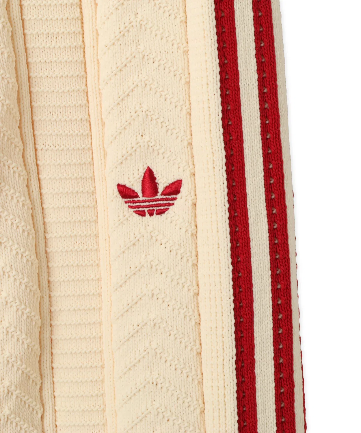 Женские широкие спортивные брюки с утяжкой Adidas SST Wide Leg Trackpant, Бежевый — фото 3