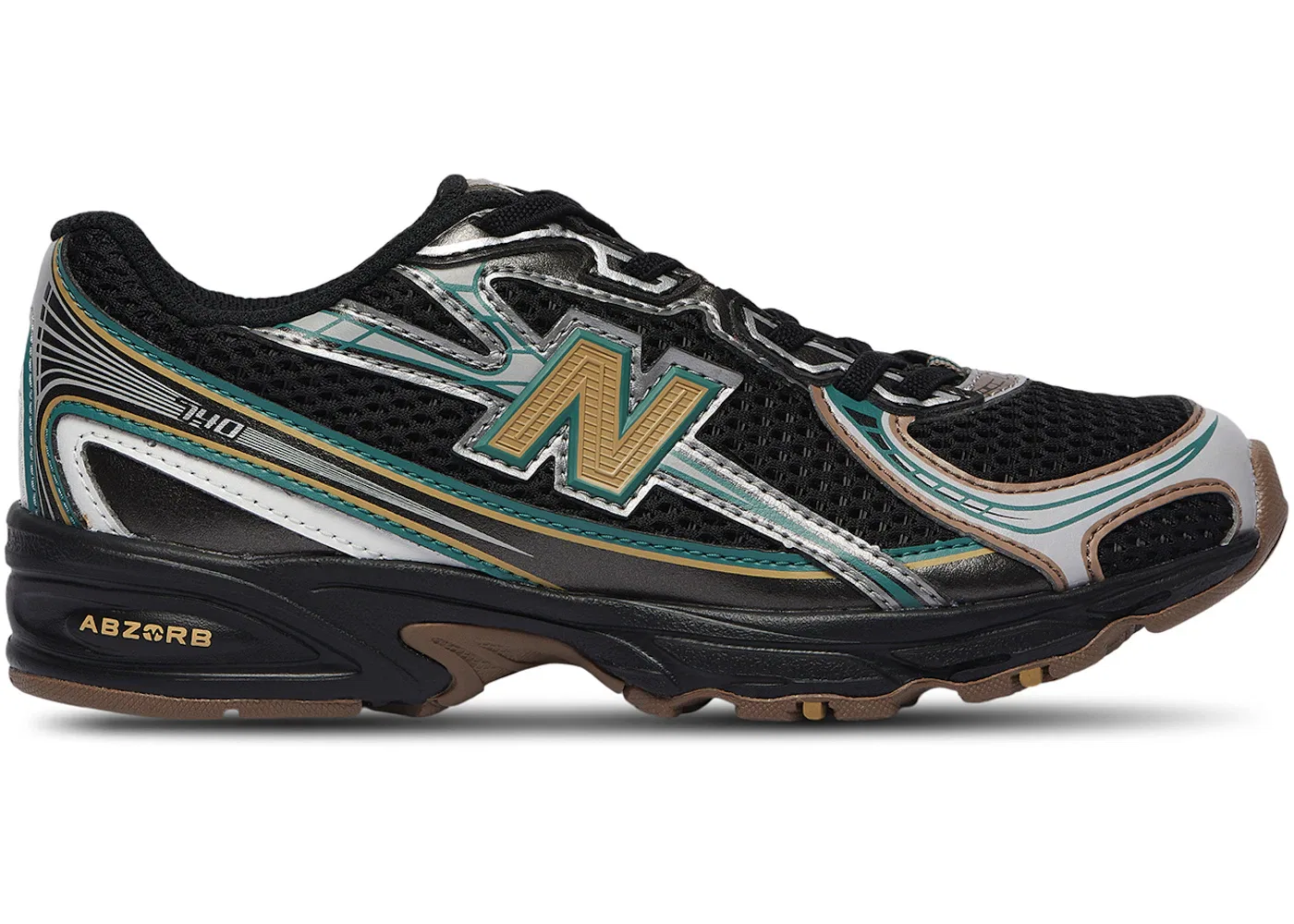 Детские кроссовки Lifestyle New Balance 740 Bungee Lace New Balance, Black/Grey/Olive