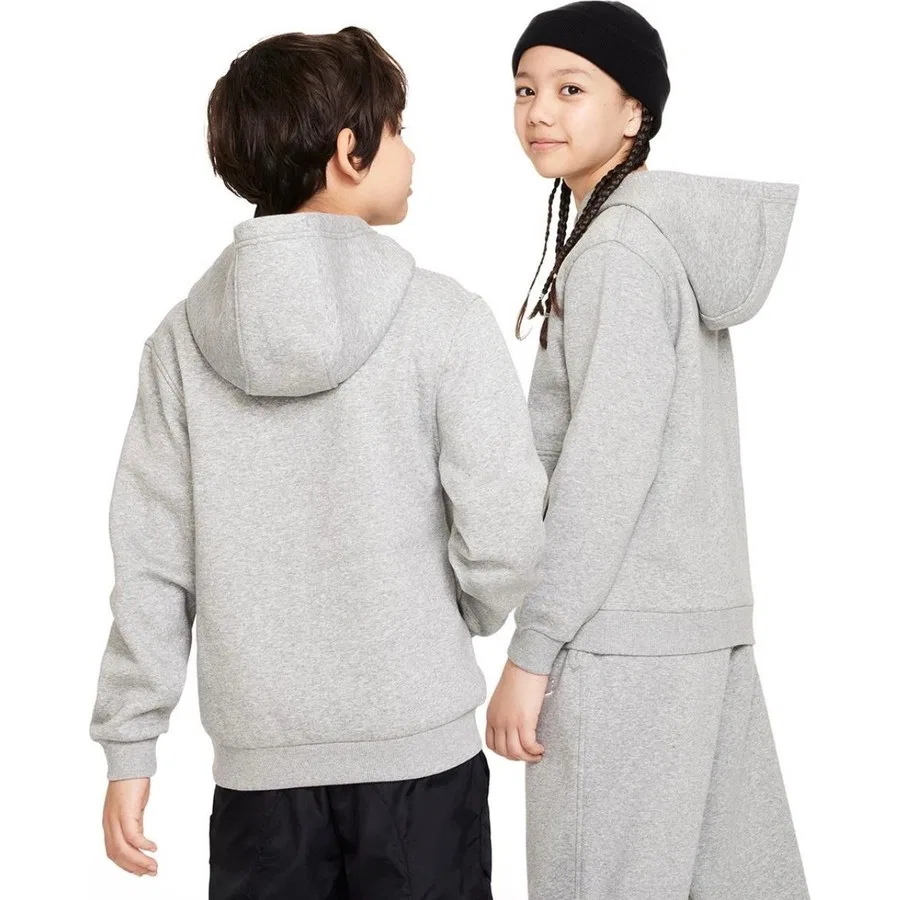 Детский свитшот с длинным рукавом Sportswear Club Fleece Nike, Серый — фото 4