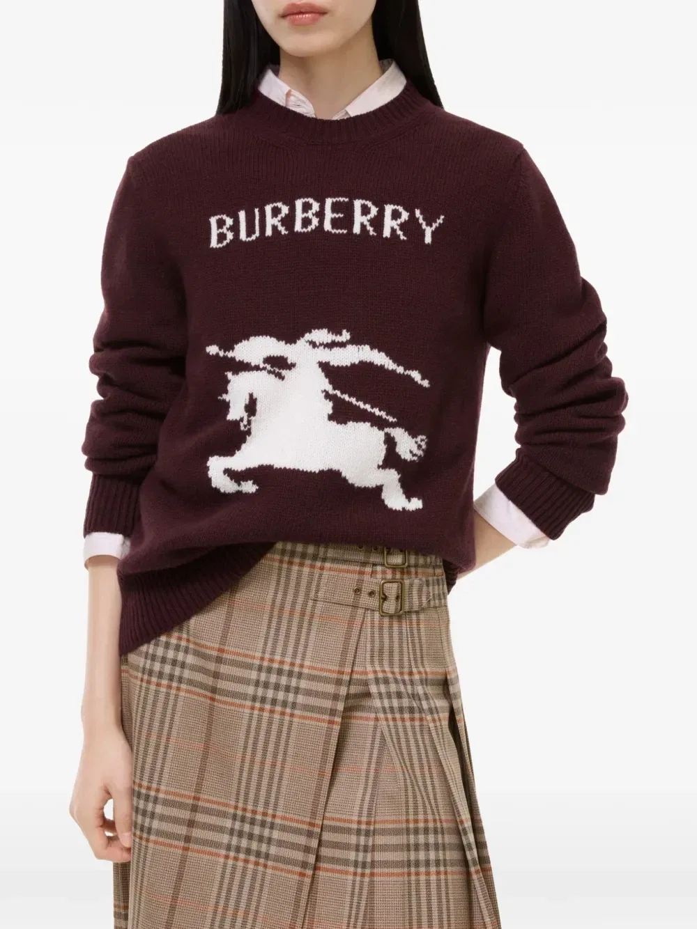 Кашемировый свитер Knight BURBERRY, фиолетовый — фото 2