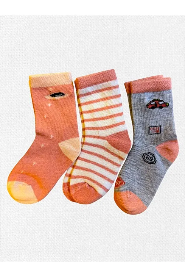 Детские носки для новорожденных хлопковые набор 3 шт Fil Kids, Multicolor