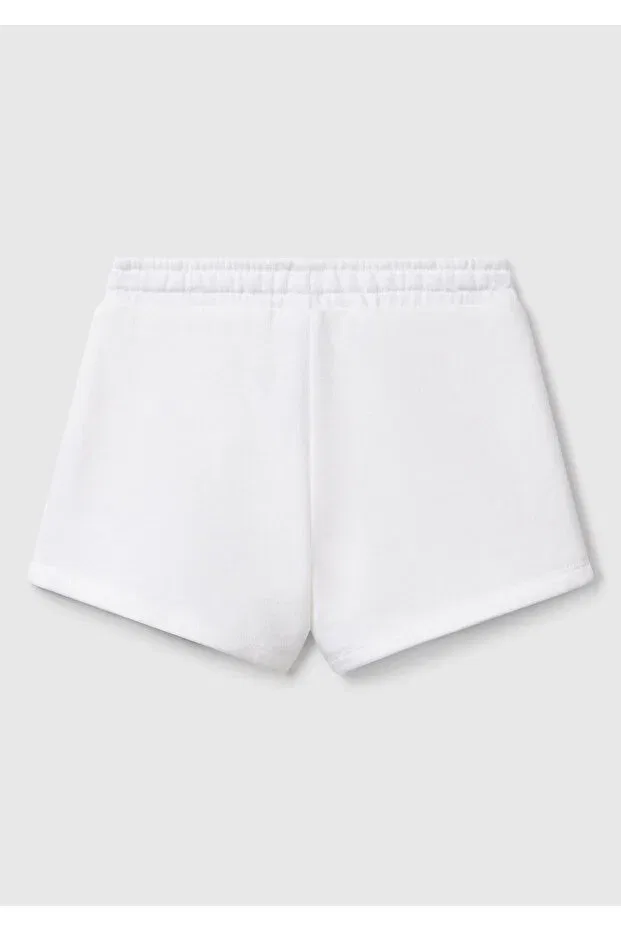 Детские шорты для девочек хлопковые Benetton, White — фото 2