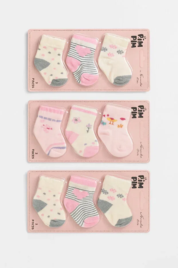 Детские носки для новорожденных хлопковые Basics Baby Fou, Pink