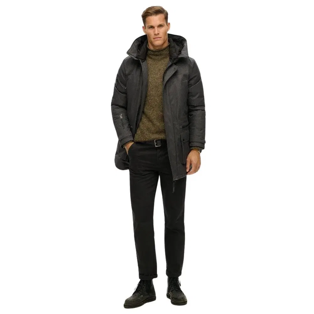 Мужская утепленная куртка-парка City Tweed Superdry, Grau — фото 2