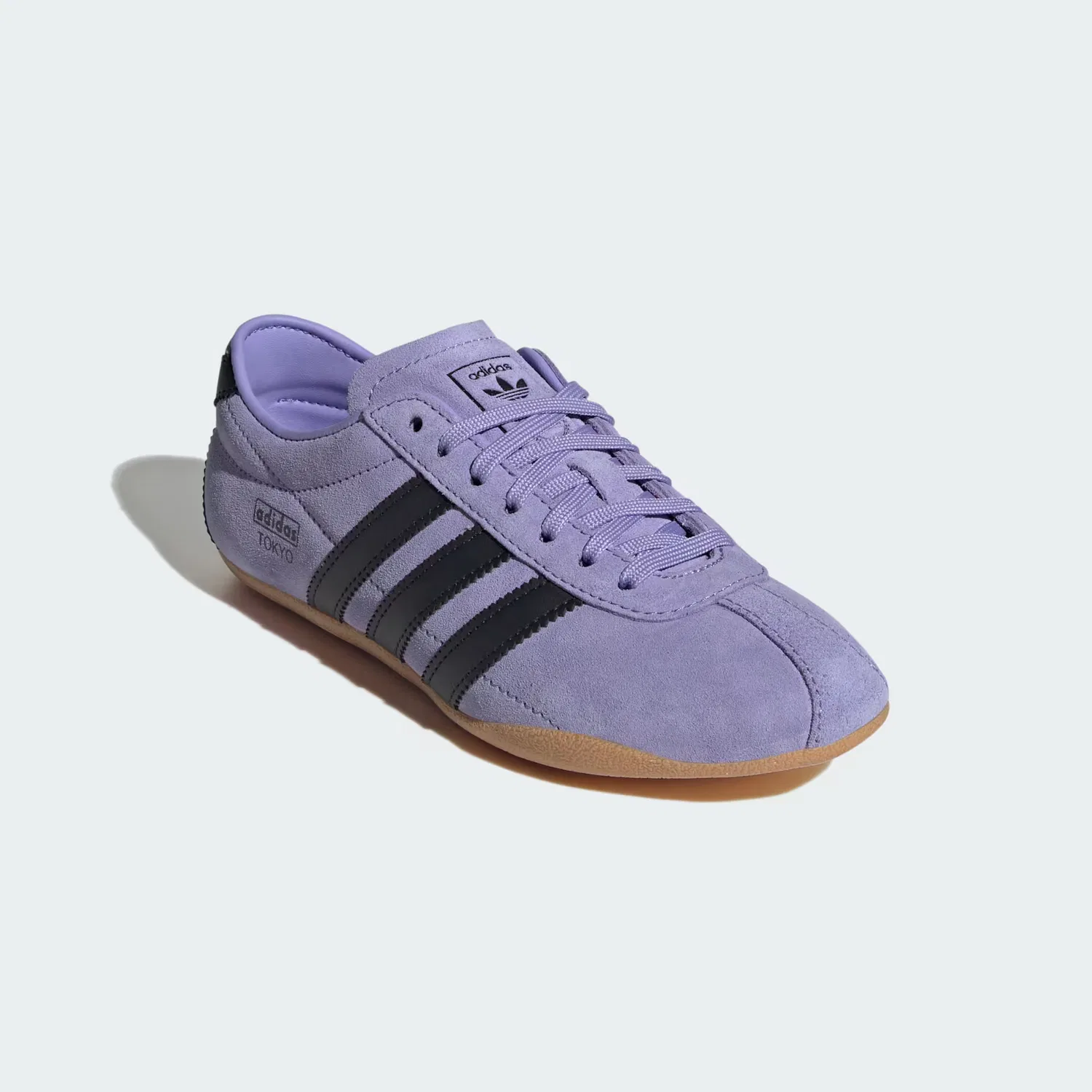 Детские кроссовки с кожаным верхом Tokyo Shoes Adidas Originals, светло-фиолетовый/черный/gum — фото 4