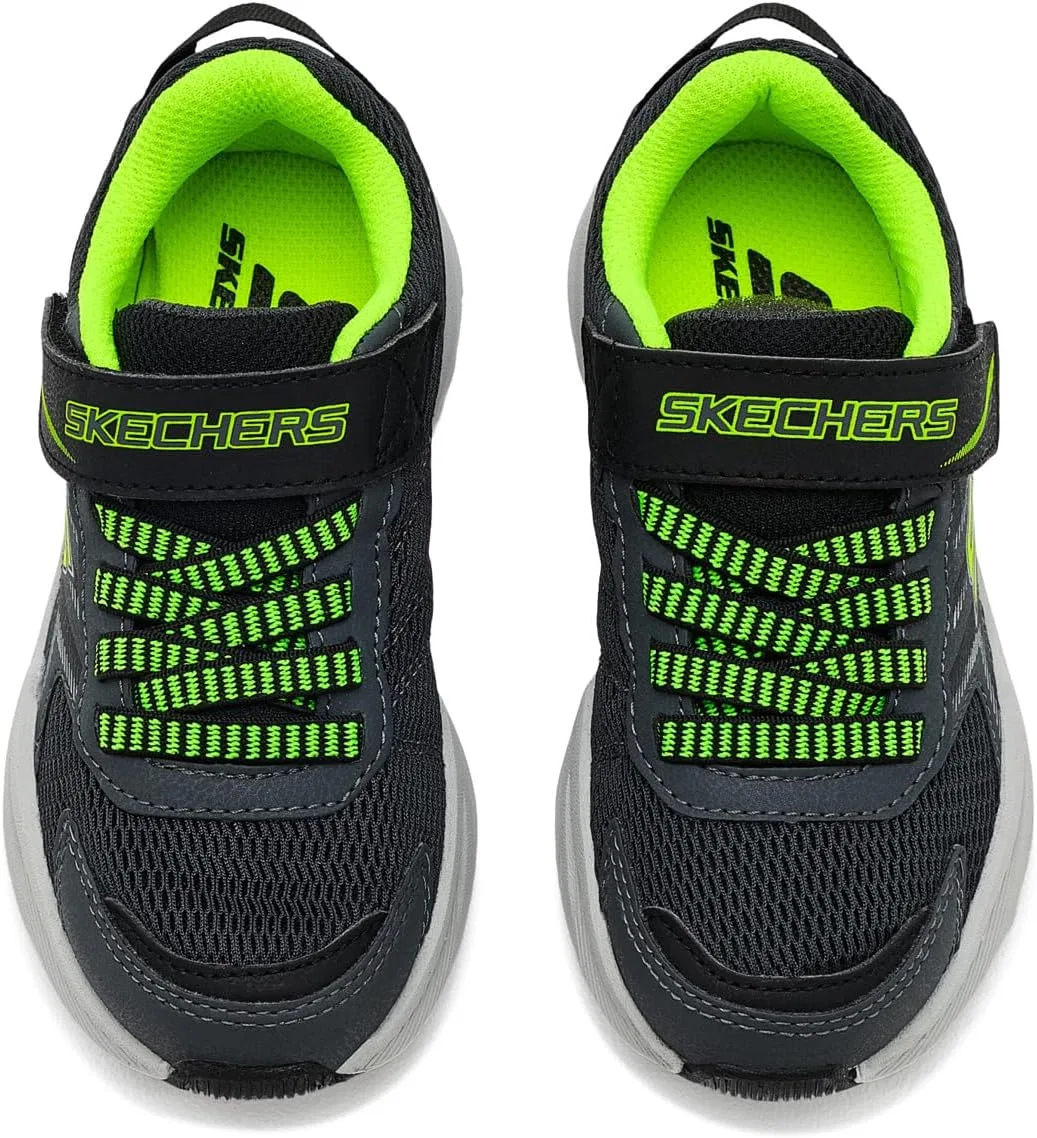 Детские кроссовки для мальчиков Microspec Tread Skechers, Charcoal Black Synthetic/Charcoal Textile/Lime Trim — фото 3