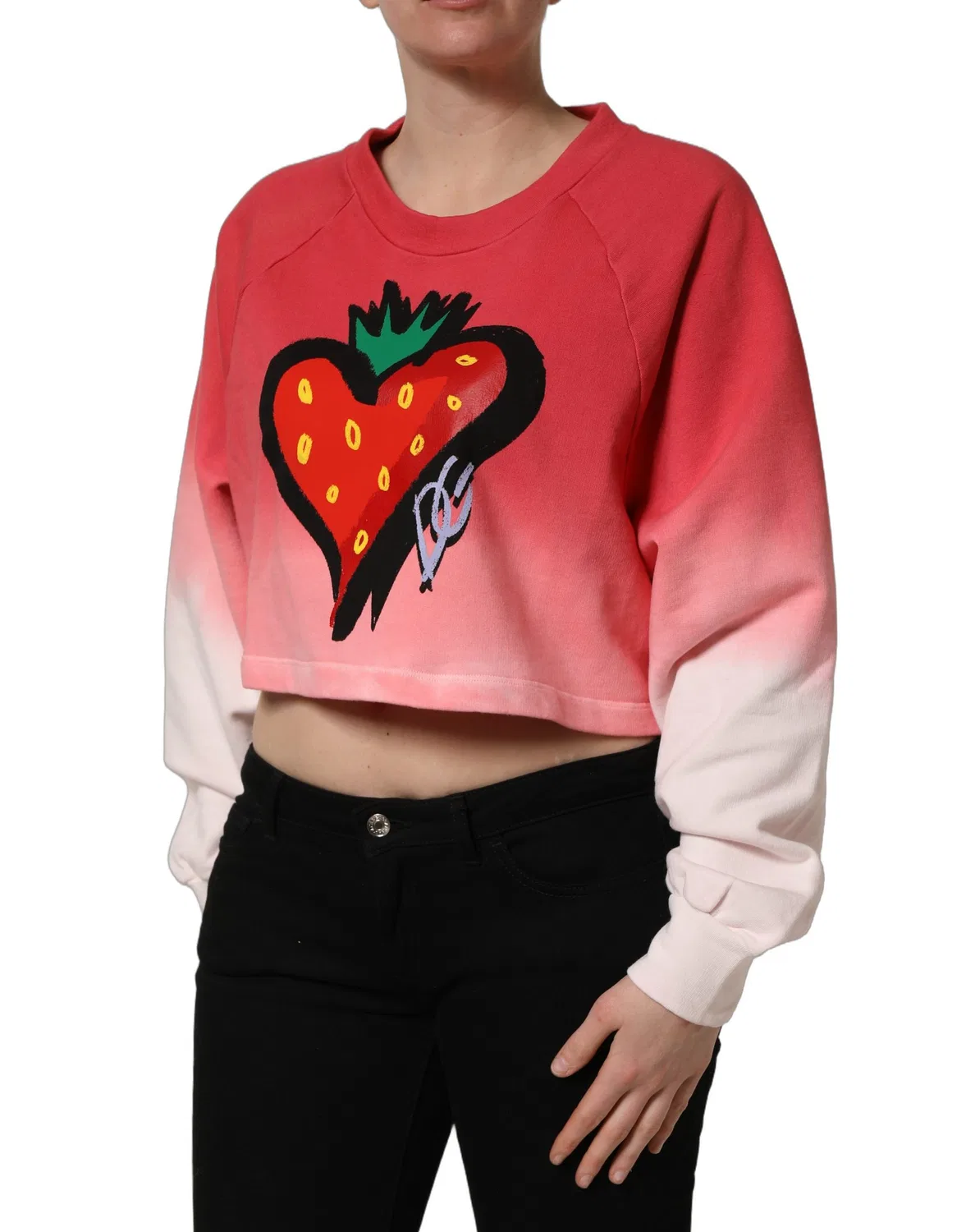 Женский свитшот с принтом клубники, Multicolor Strawberry Print, Dolce & Gabbana, Multicolor — фото 4
