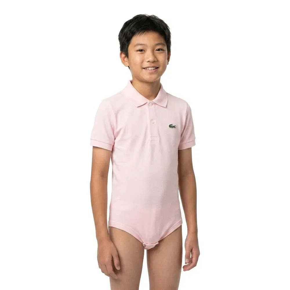 Боди с коротким рукавом Lacoste Kids, розовый — фото 3