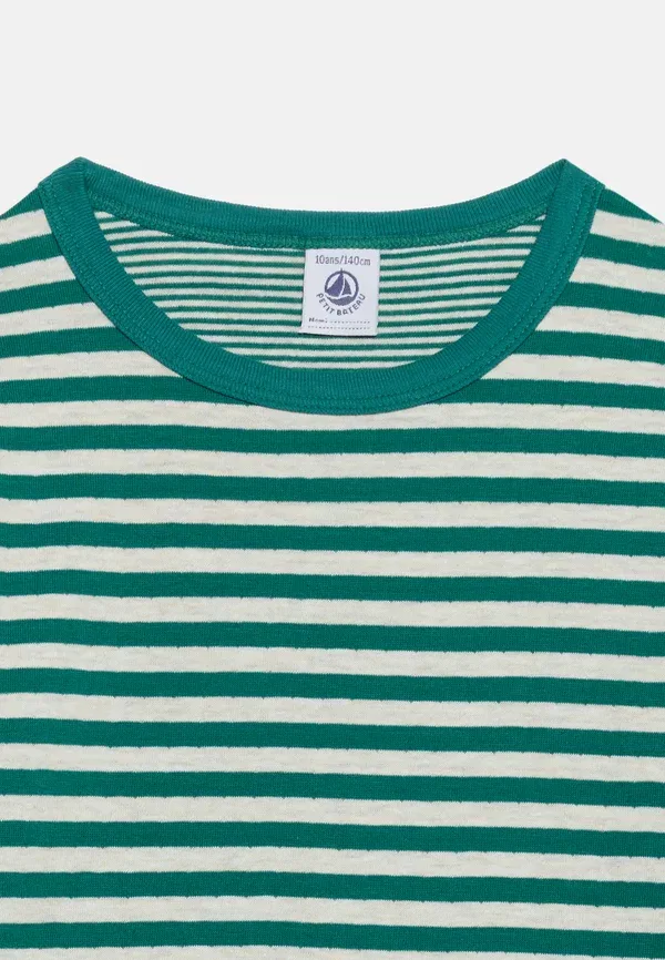 Пижама полосатая Pizamos komplektas Petit Bateau, evergreen/montelimar, зеленый — фото 4