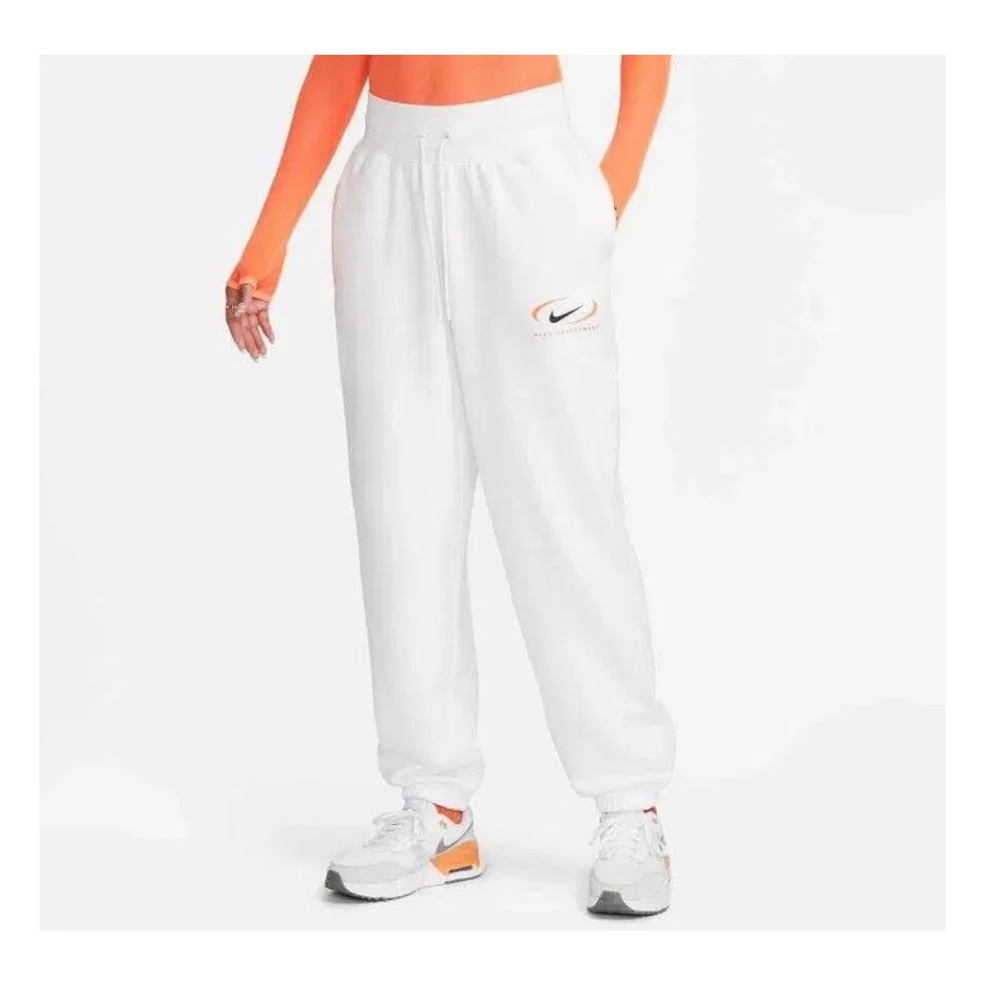 Женские спортивные брюки с завышенной талией Oversized Phoenix Fleece Nike, Белый