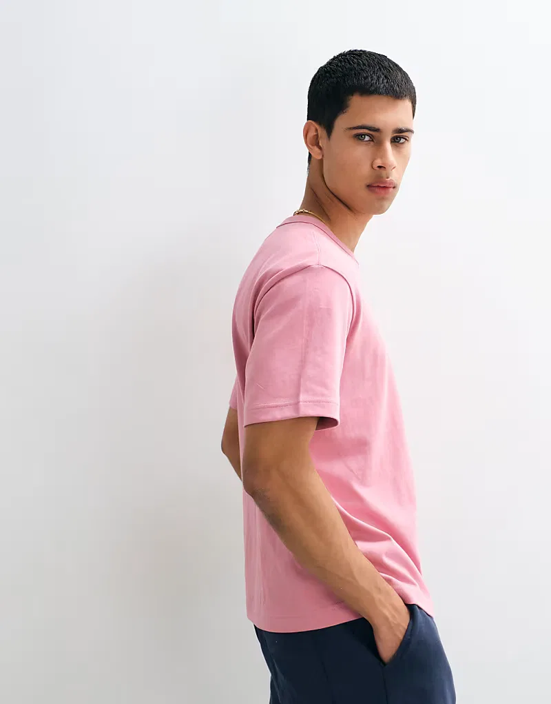 Футболка GAP оверсайз из 100% хлопка, розовый — фото 2