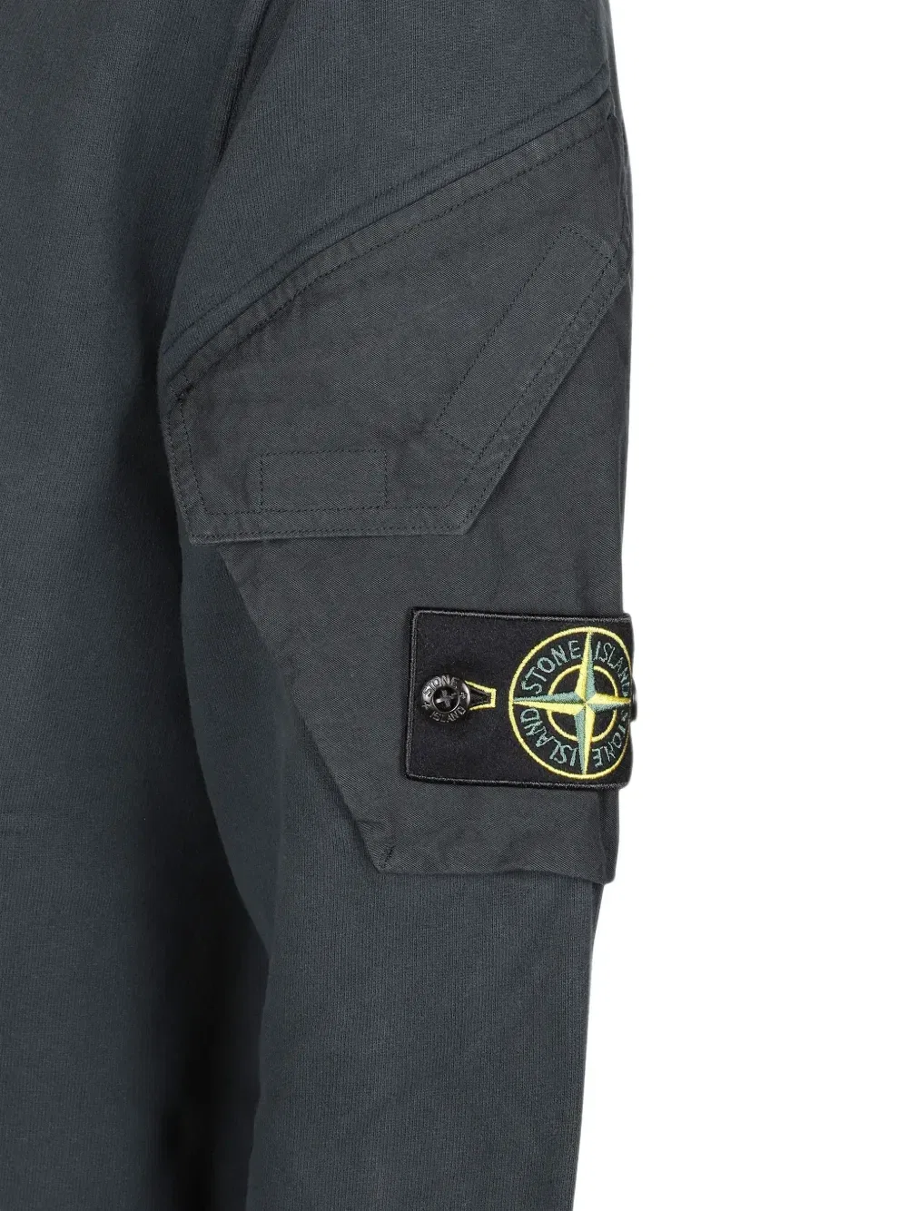 Толстовка 6100015 из флиса из органического хлопка с начесом Stone Island, зеленый — фото 3