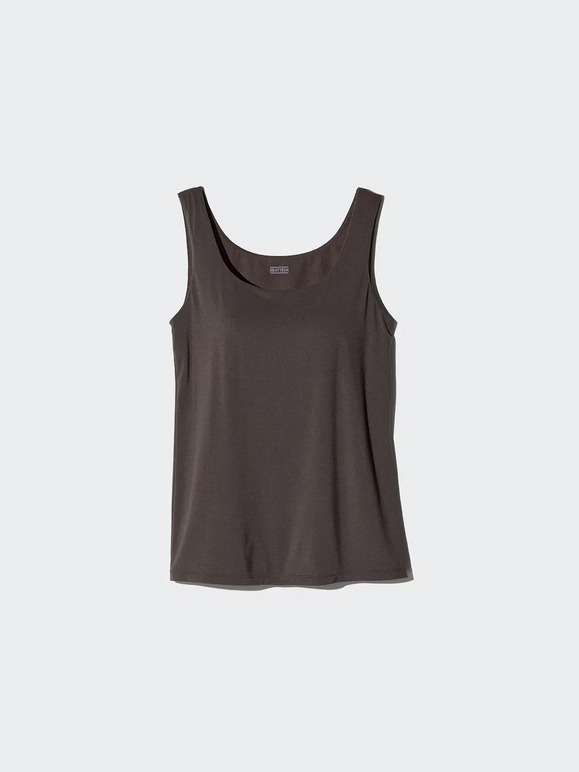 Топ-майка Uniqlo heattech, базовый слой для утепления, темно-коричневый
