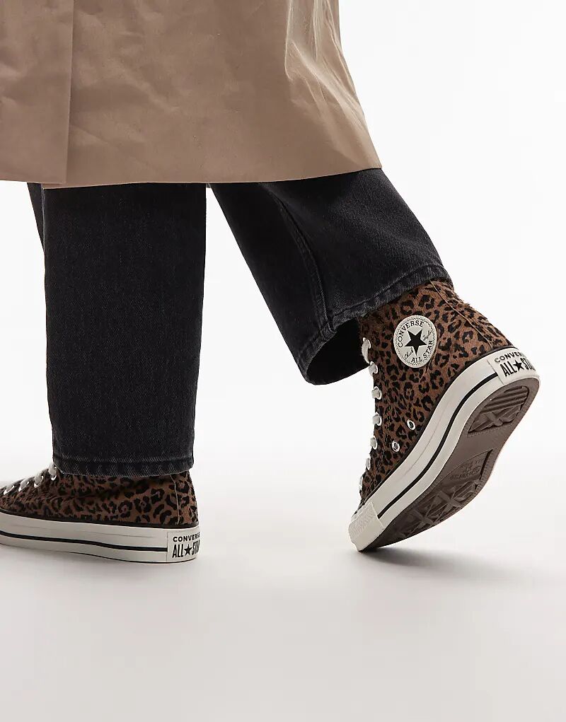 Кеды Converse Chuck Taylor All Star Hi из шерсти пони с леопардовым принтом — фото 4