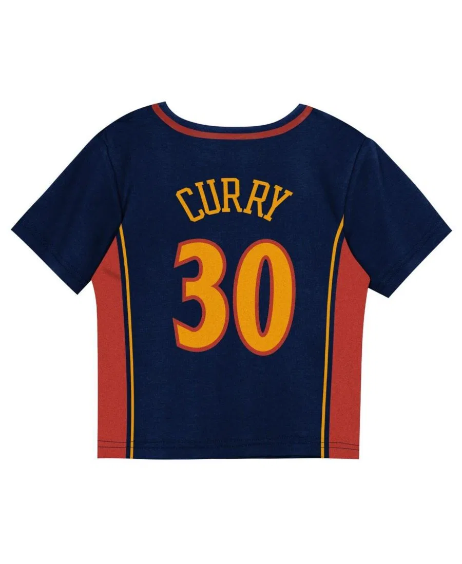 Детский комплект из футболки и шорт с принтом Stephen Curry Navy Golden State Warriors Mitchell & Ness, Navy — фото 3