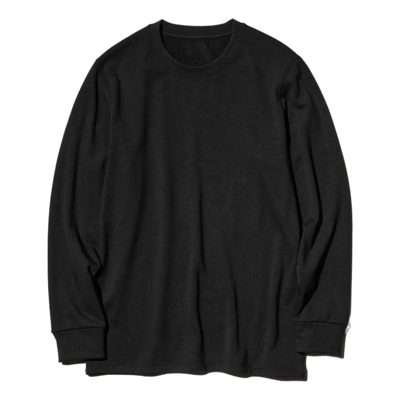 Футболка с длинным рукавом Heattech Uniqlo, черный