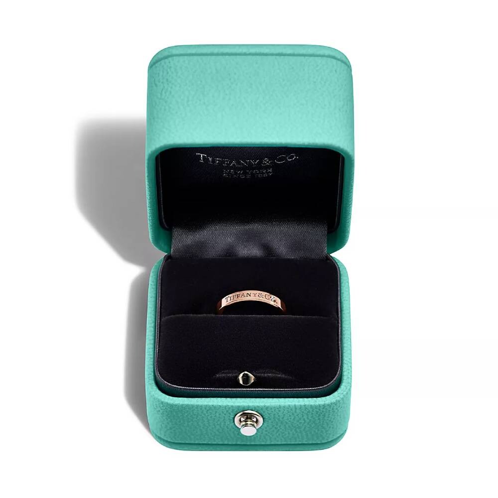 Кольцо Tiffany & Co. Band 3 mm, розовое золото с бриллиантами — фото 4