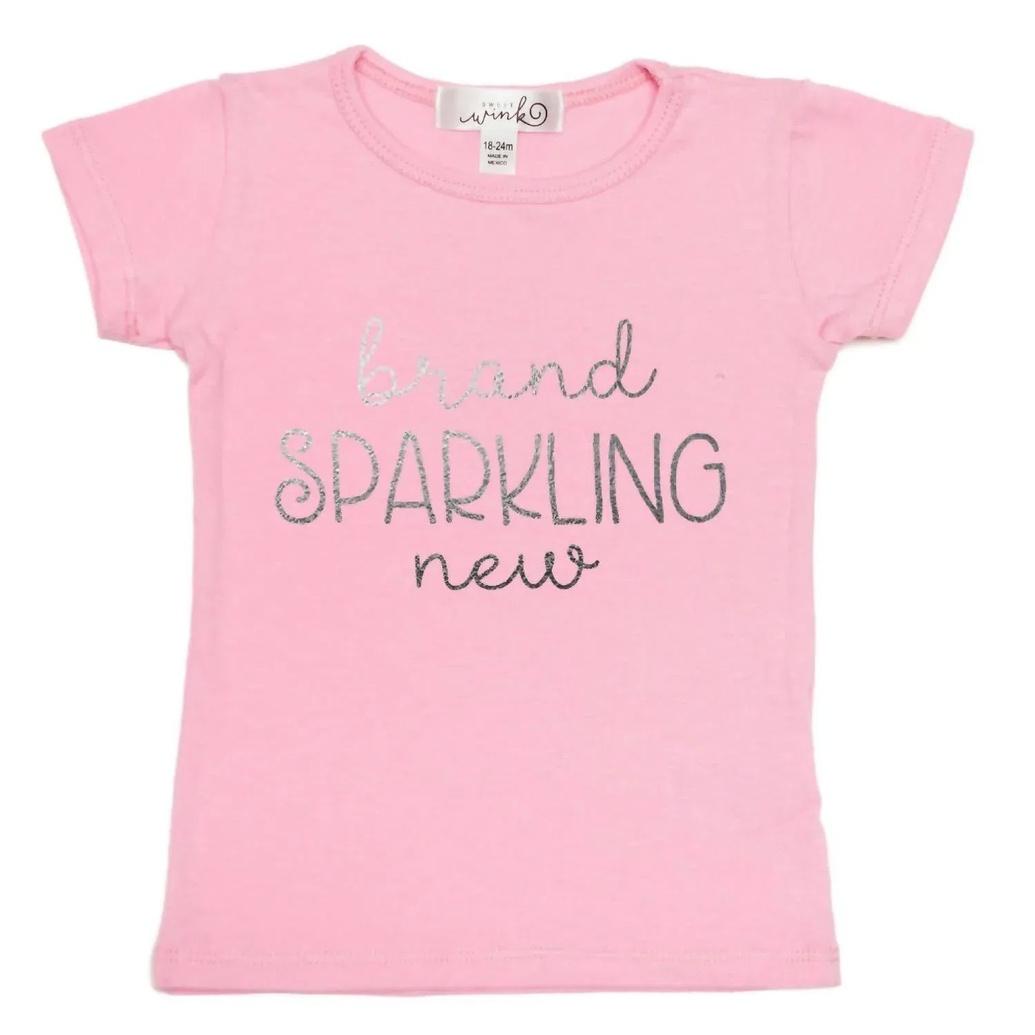 Детская футболка для девочек с принтом Brand Sparkling New SWEET wink, розовый