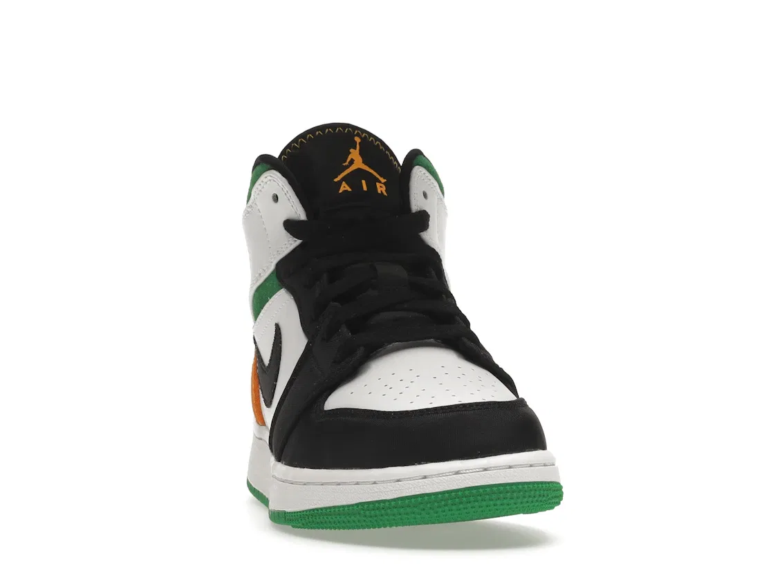 Детские кроссовки Lifestyle с принтом Jordan 1 Mid SE Jordan, White/Laser Orange-Black-Lucky Green — фото 2