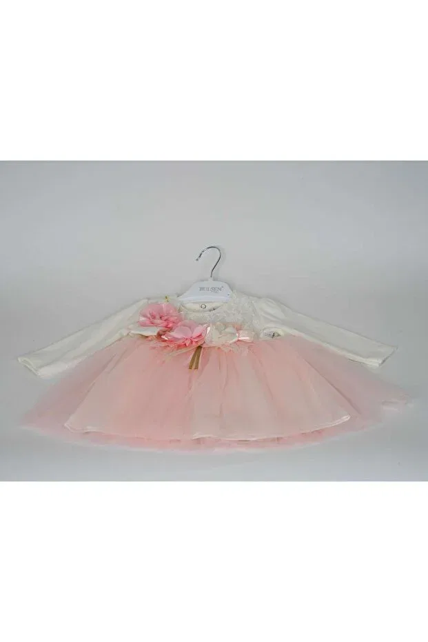 Детское платье для девочек с кружевом Tulle princess model Bulşen Baby, Pink — фото 2