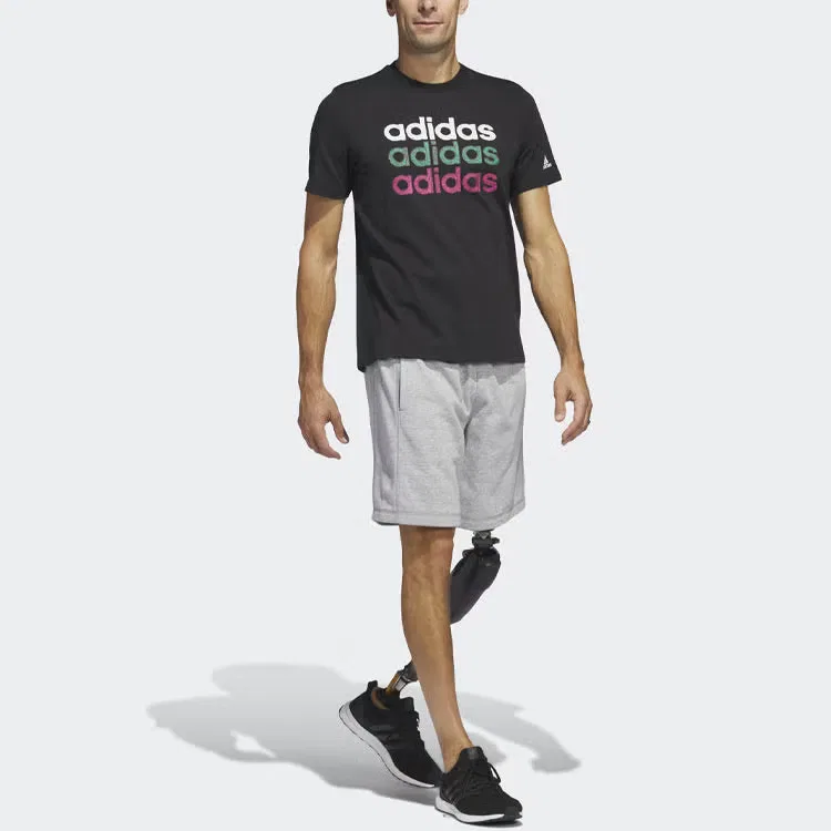 Футболка с принтом Multilinear Adidas, черный — фото 4