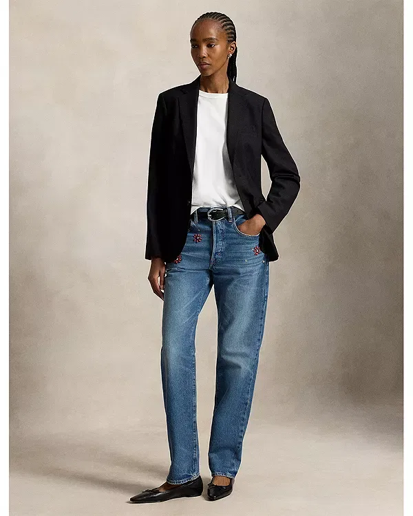 Женские джинсы с завышенной талией Relaxed High Rise Straight Bahamar Wash Ralph Lauren, Bahamar Wash — фото 2