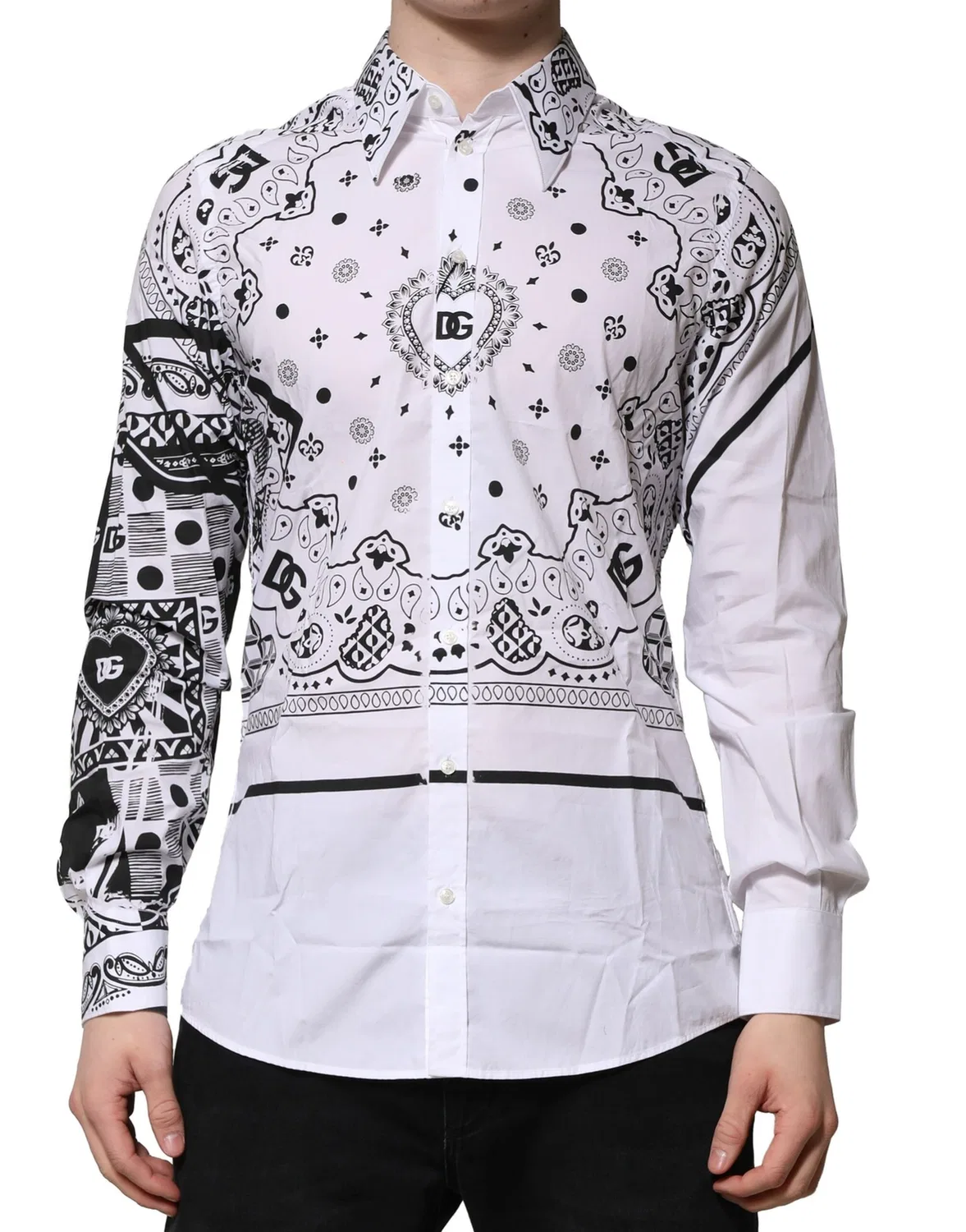 Мужская рубашка с принтом бандана MARTINI Dolce & Gabbana, White