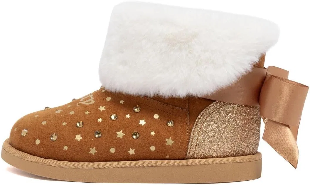 Детские зимние сапоги для девочек с меховой подкладкой Juicy Couture Girls Youth Winter Snow Boots, Cognac — фото 3