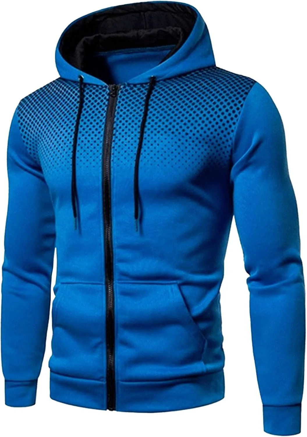 

Мужская худи с молнией и принтом slim fit на флисе с шерпой