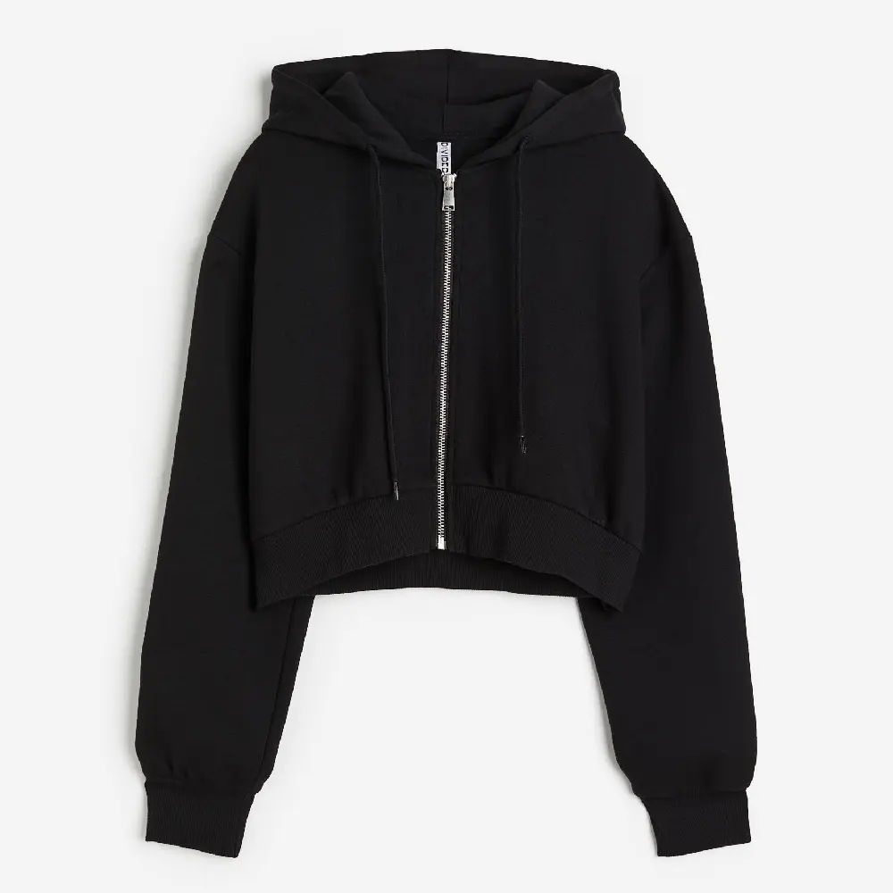 

Толстовка H&M Short Hooded Sweatshirt, черный