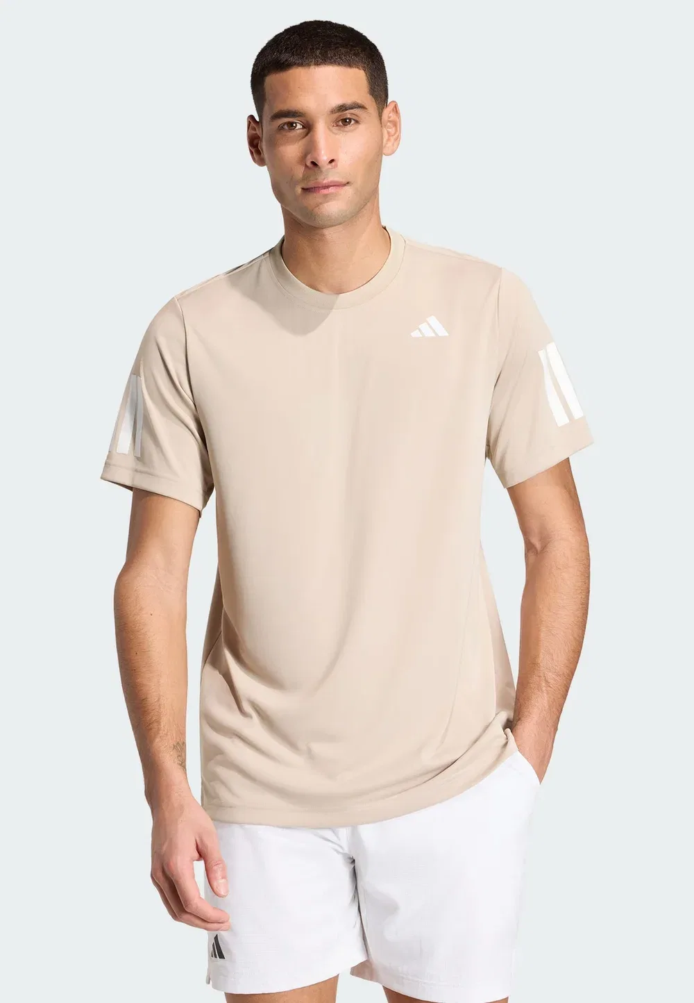 Футболка Club 3 в полоску - футболка с принтом Adidas Performance, Beige