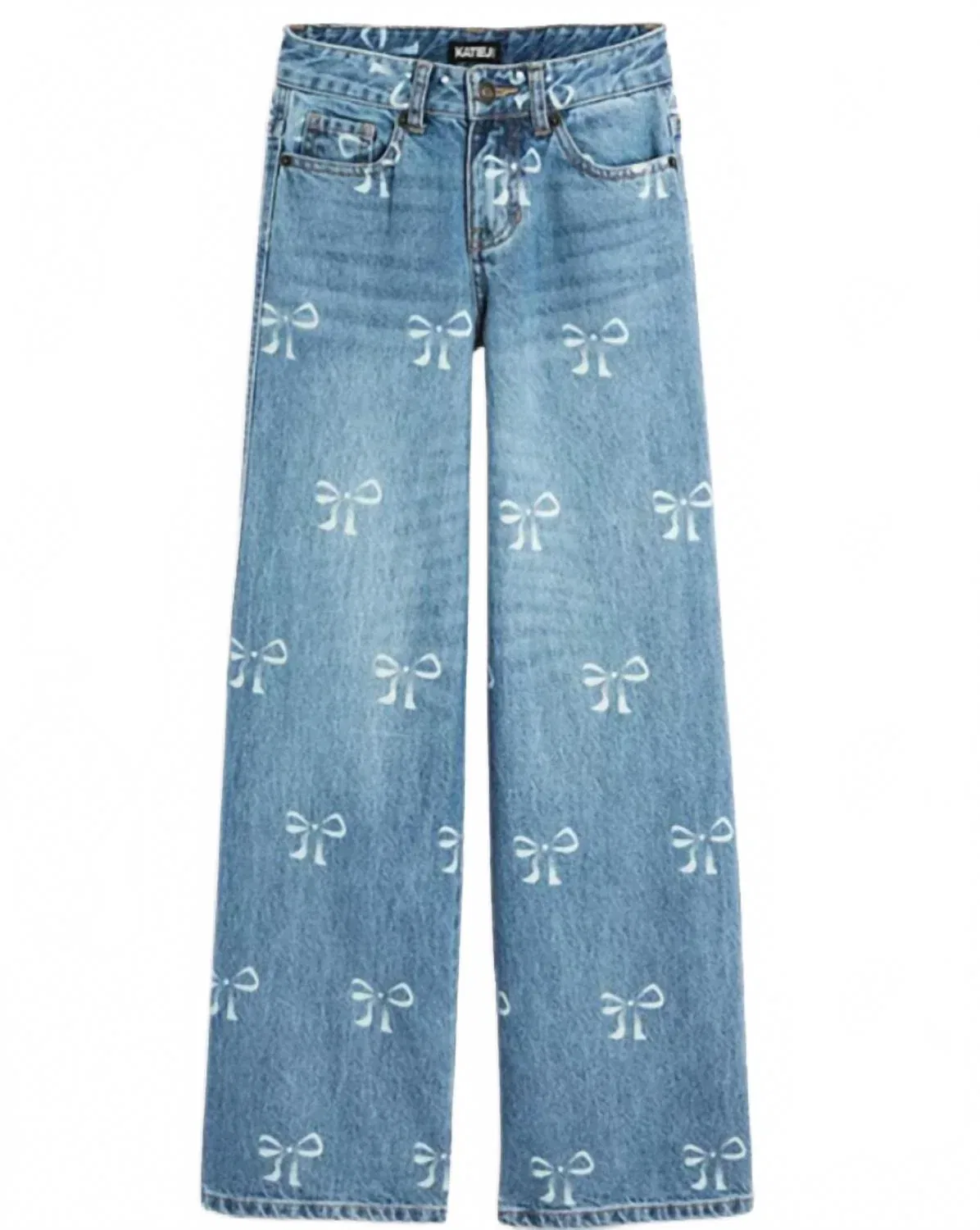 Детские джинсы для девочек с принтом Bow Print KatieJnyc, Bow Print