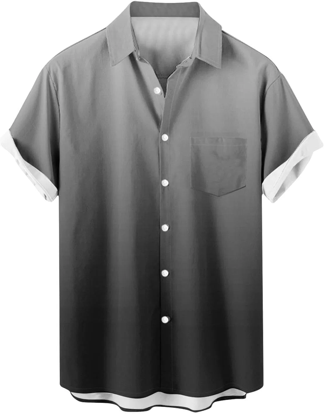 Мужская свободная рубашка с градиентом Generic, Dark Gray — фото 3