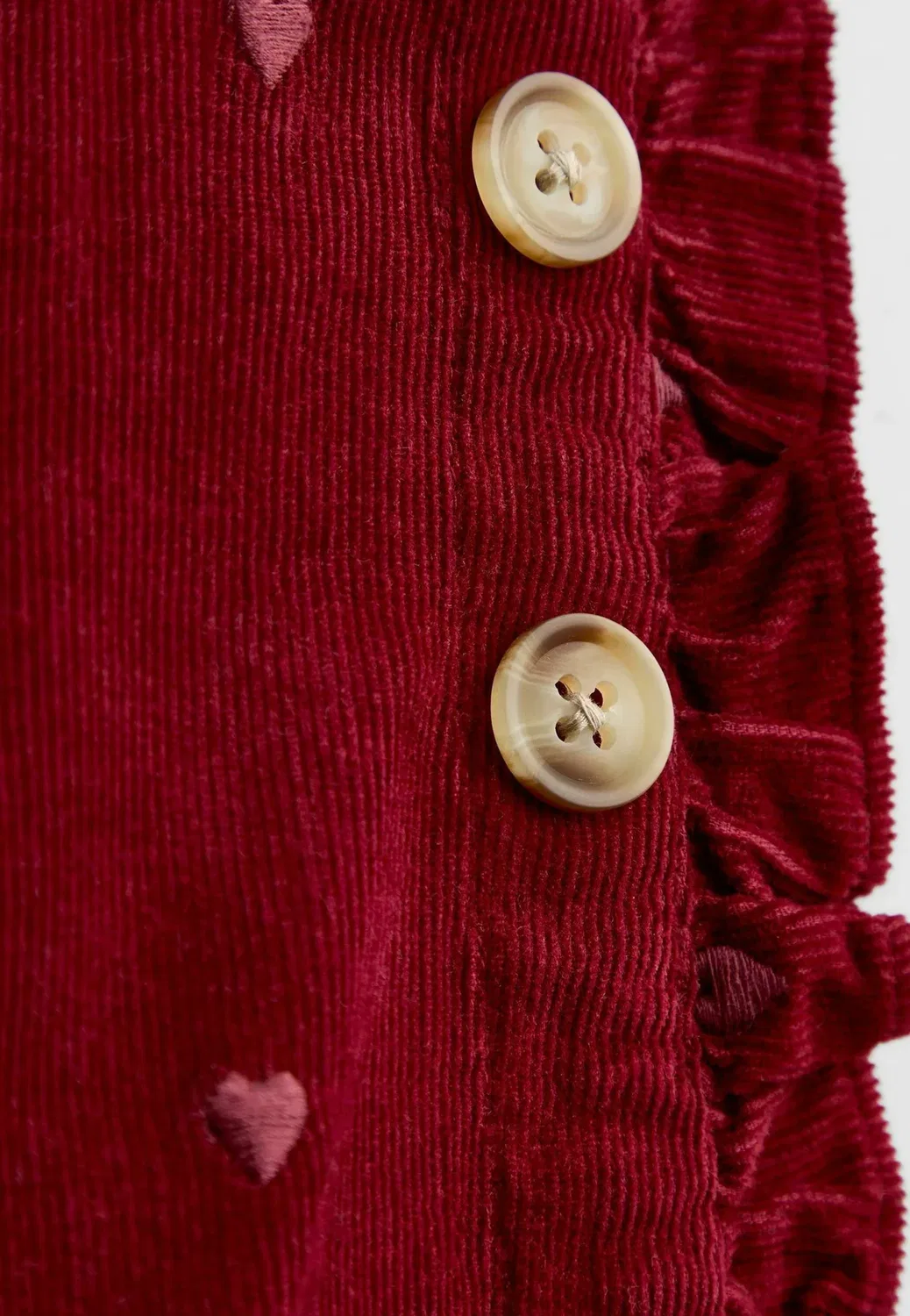Шорты-Юбка из вышитого шнура Jojo Maman Bébé, Burgundy Red Heart — фото 4