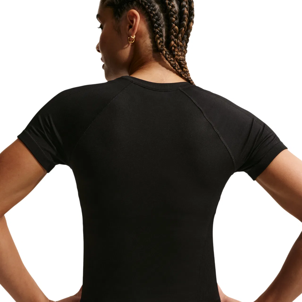 Женская футболка с длинным рукавом Nike Pro Dri-FIT Seamless SS Top, Black — фото 2