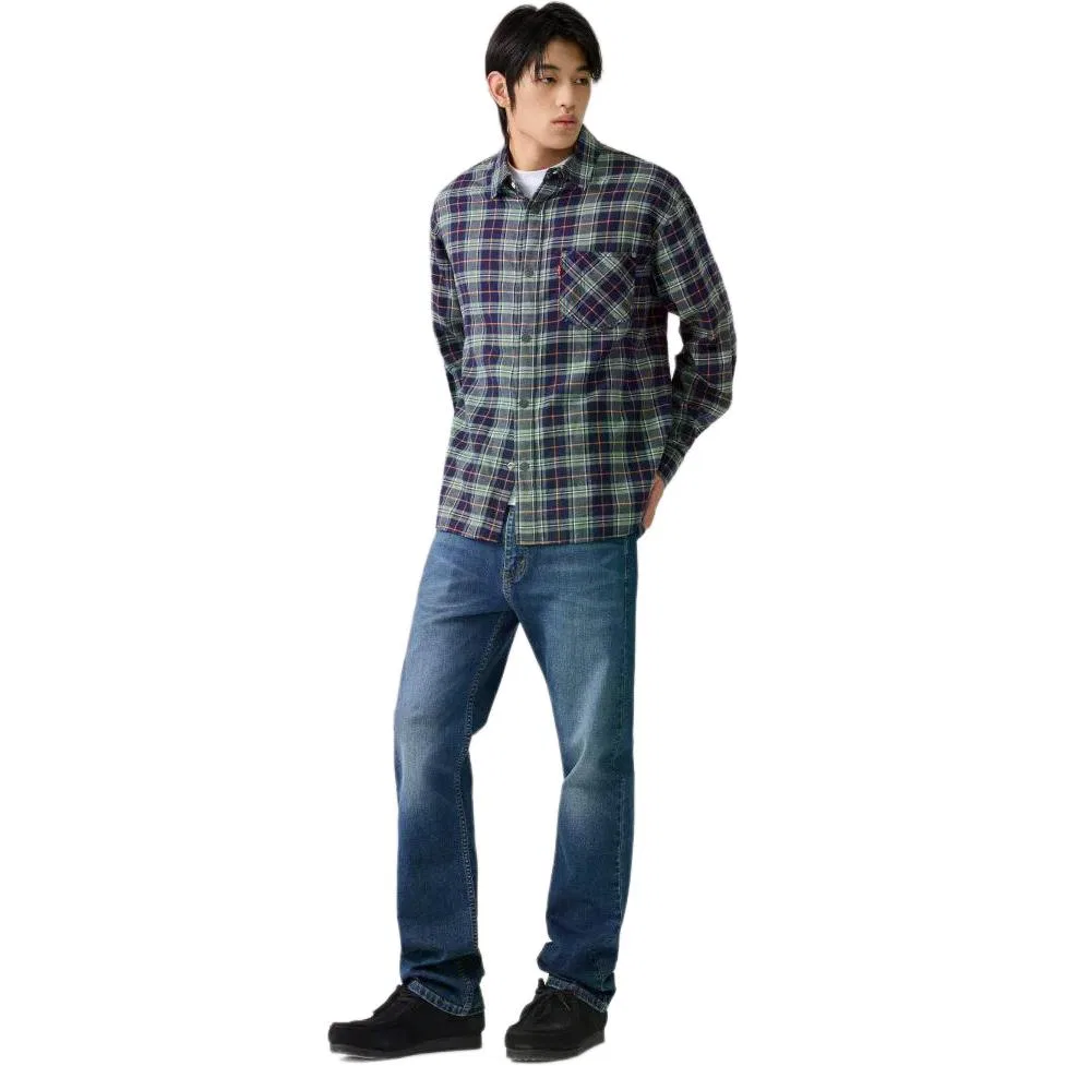 Мужская рубашка с отложным воротником прямого кроя Green Levis, Green — фото 4