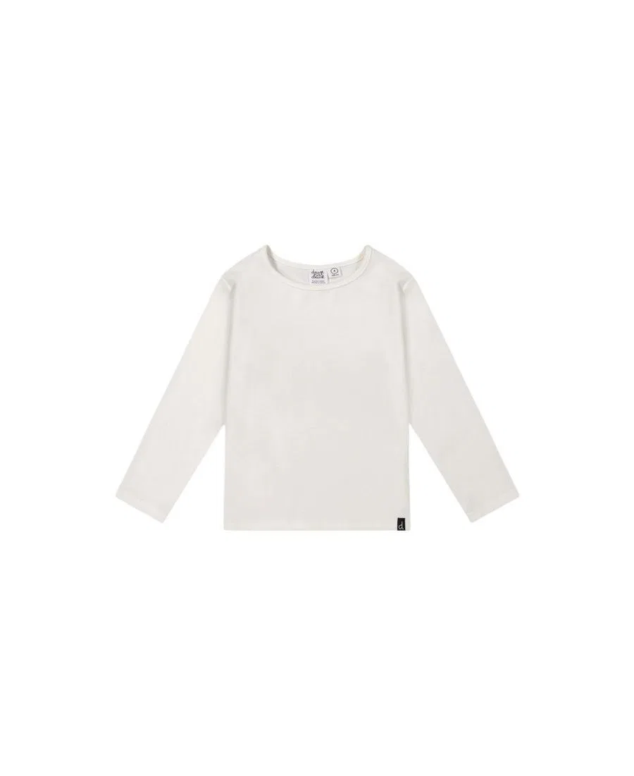 Топ с длинным рукавом с воротником-гольф из риба Deux par Deux, Off-White