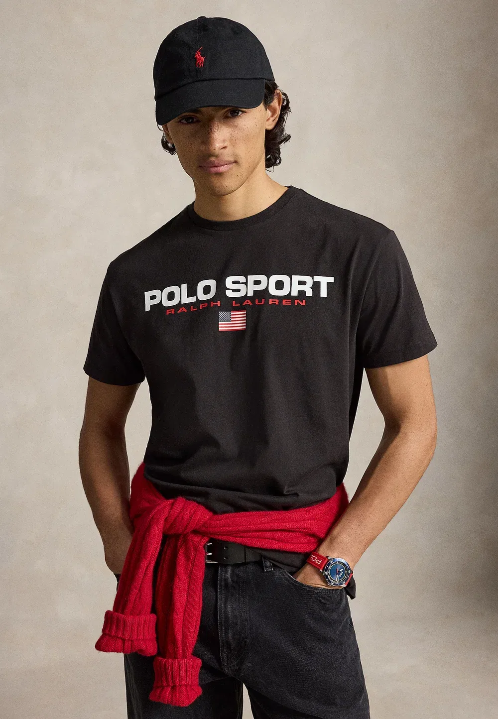 Классическая спортивная футболка-поло с принтом Polo Ralph Lauren, Black Boot