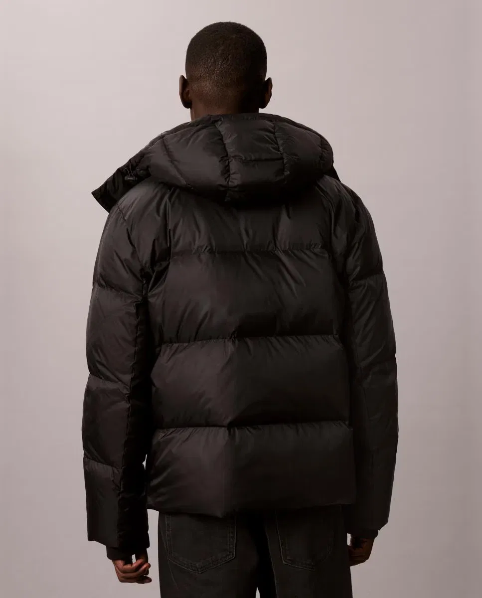 Мужское пальто с капюшоном, Puffer Desmontable, Calvin Klein, черный — фото 2