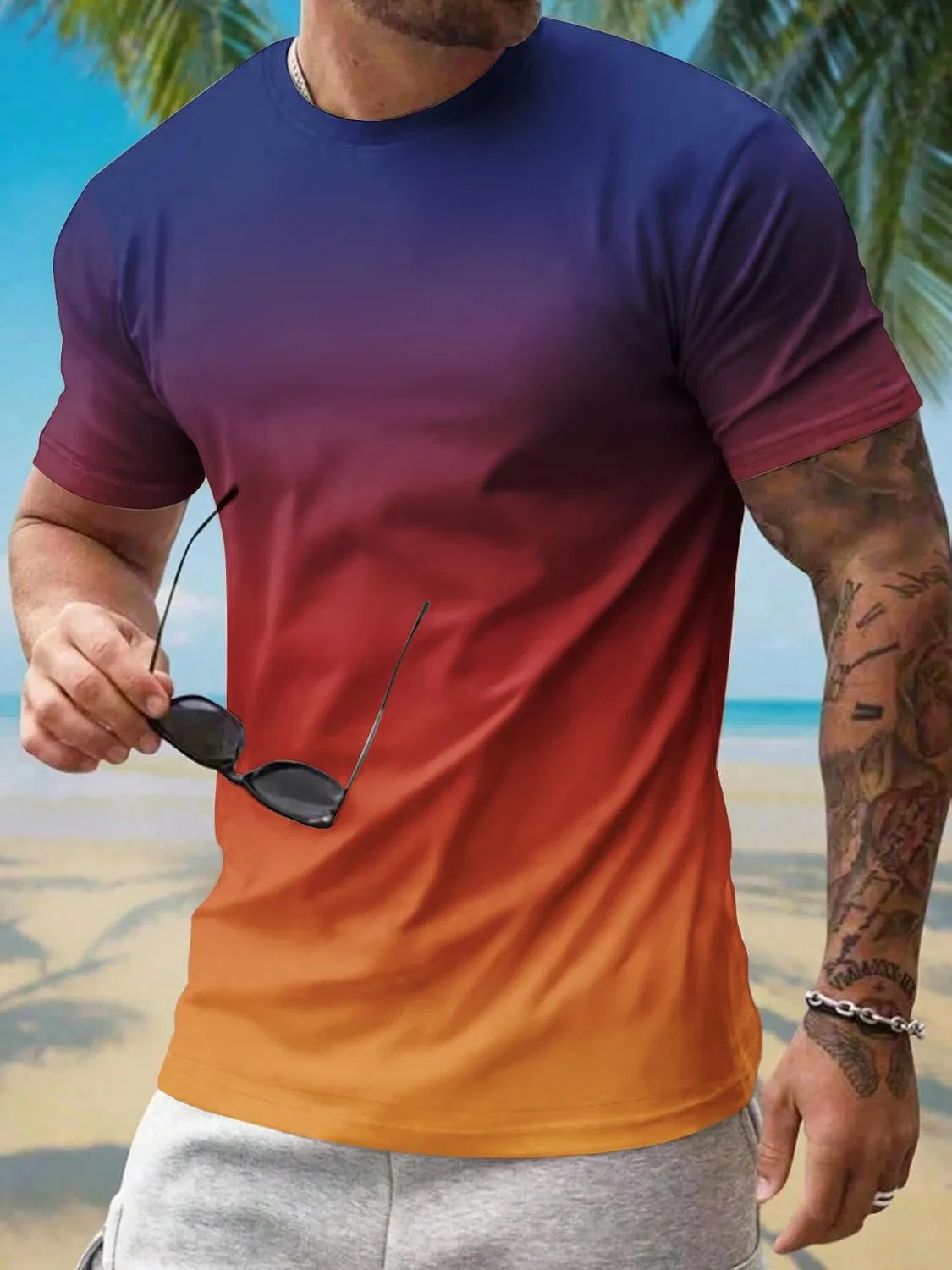 Мужская футболка с градиентом Hawaiian, Gradient Color14 — фото 3