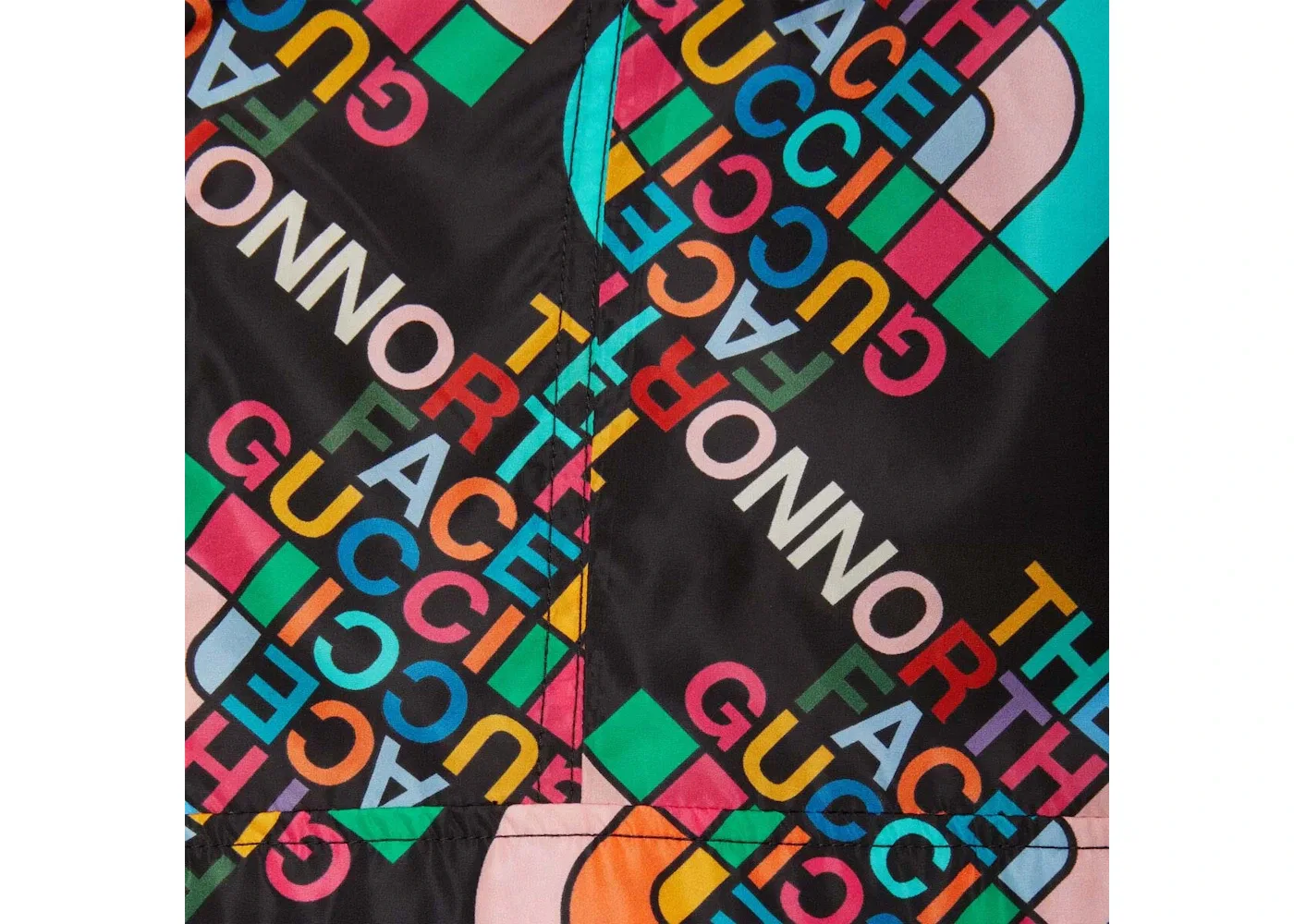 Мужская куртка с принтом Gucci x The North Face Nylon Jacket Gucci, Black/Multicolor — фото 2