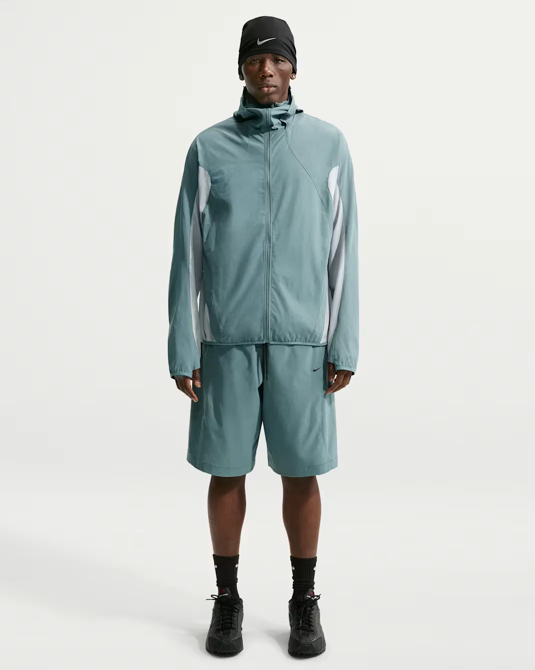 Мужская футболка с длинными рукавами Dri-FIT Nike Tech Helios, Mineral Slate/Light Pumice/Black — фото 4
